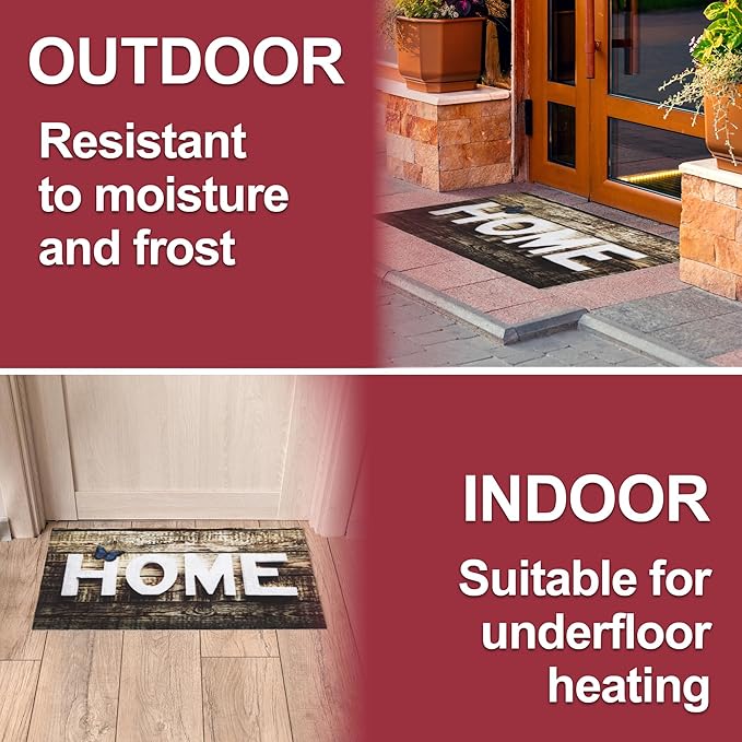 Floor Mat - for Indoor and Outdoor Use - Doormat - Non-Slip - Front Door Shoe Scraper - Size: 17x29