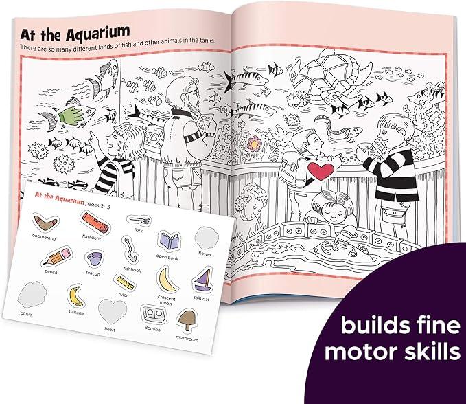 Highlights Hidden Pictures Sticker Fun for Kids Ages 3-6, 4-Pack, 64 Pages of Seek and Find Sticker Activities, Books Double as Coloring Books, 480+ Stickers, Volume 1