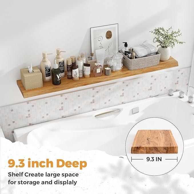 RICHFOCUS Live Edge Elm Floating Shelves - 55