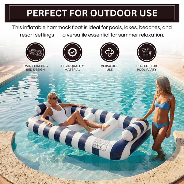 Navy Blue Twin Hammock Pool Float