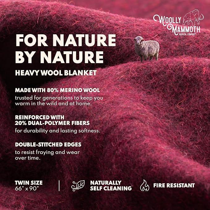Woolly Mammoth Woolen Company Outdoor Merino Wool Throw Blanket - 66