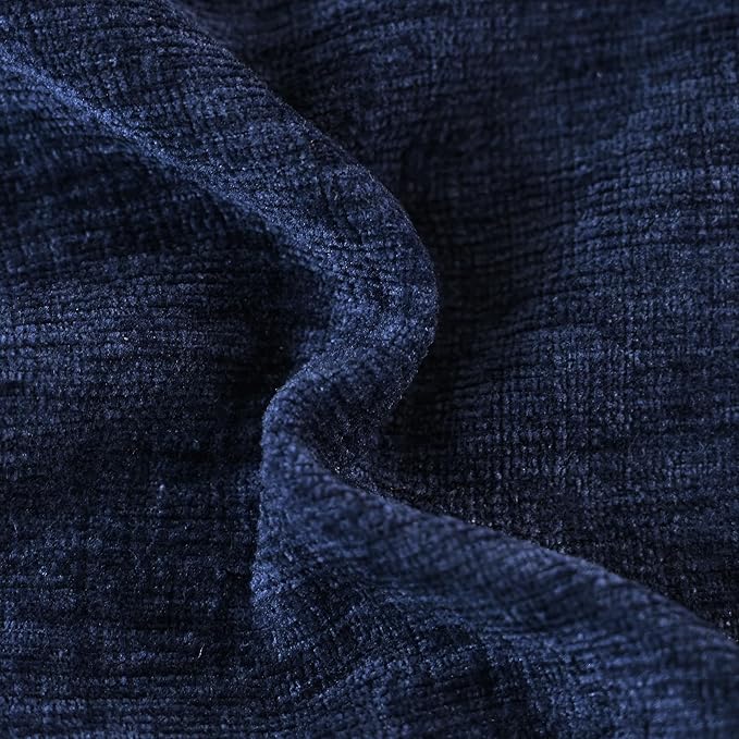 CaliTime Throw Pillow Covers Decorative 26 X 26 Inches Pack of 2 Cozy Chenille Cushion Cases for Couch Sofa Bed Living Room Home Navy Blue