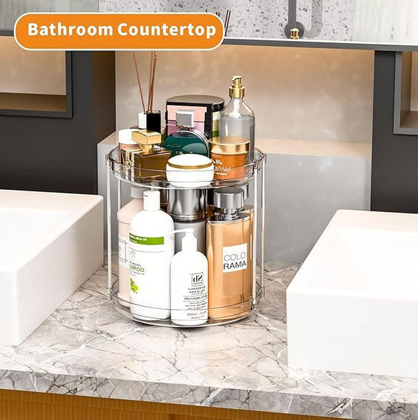 2 Tier Lazy Susan Turntable for Cabinet,Countertop,Pantry,9.5
