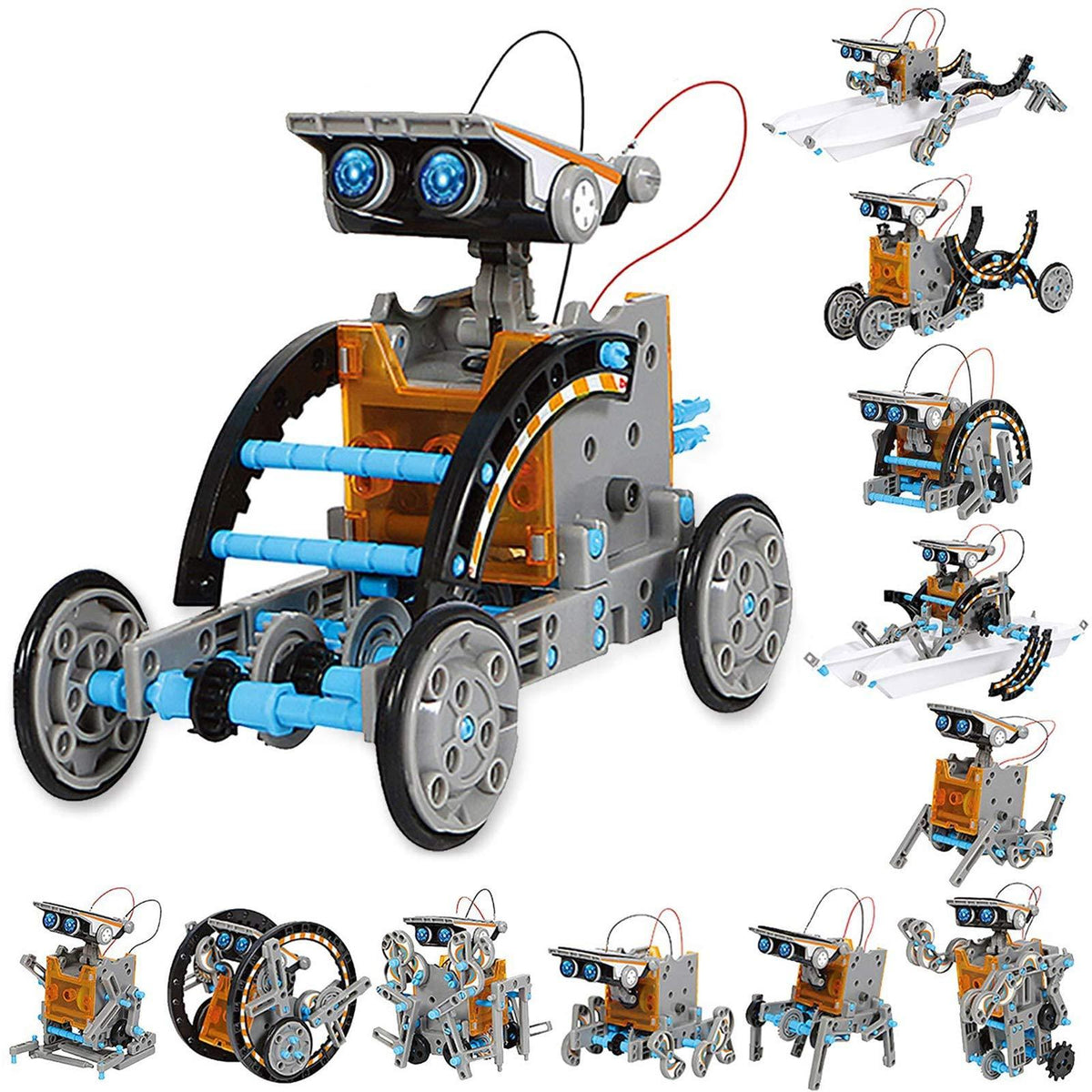 STEM Solar Robot Kit, Build 12 Solar-Powered Robots, Ages 8-13