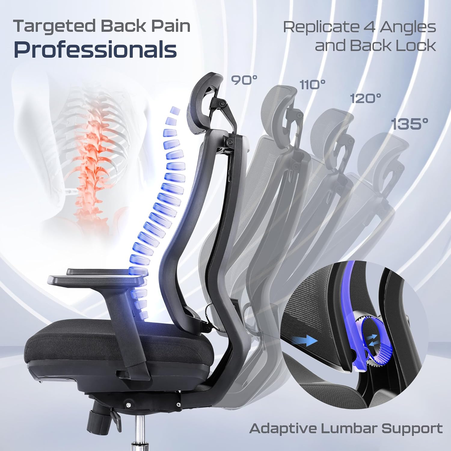 OdinLake L2 (Ergo PRO 633) | Ergonomic Office Chair(Built-in Footrest)