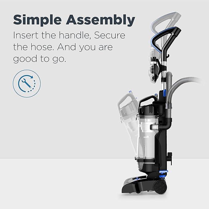 Eureka PowerSpeed Lightweight Upright Vacuum Cleaner for Carpet and Hard Floor, Powerful Bagless Upright Vacuum Cleaner for Home Pets, NEU181A, Blue