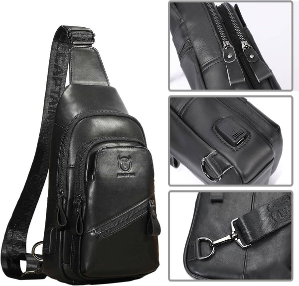 FR Fashion Co. Men's Executive Leather Sling Bag