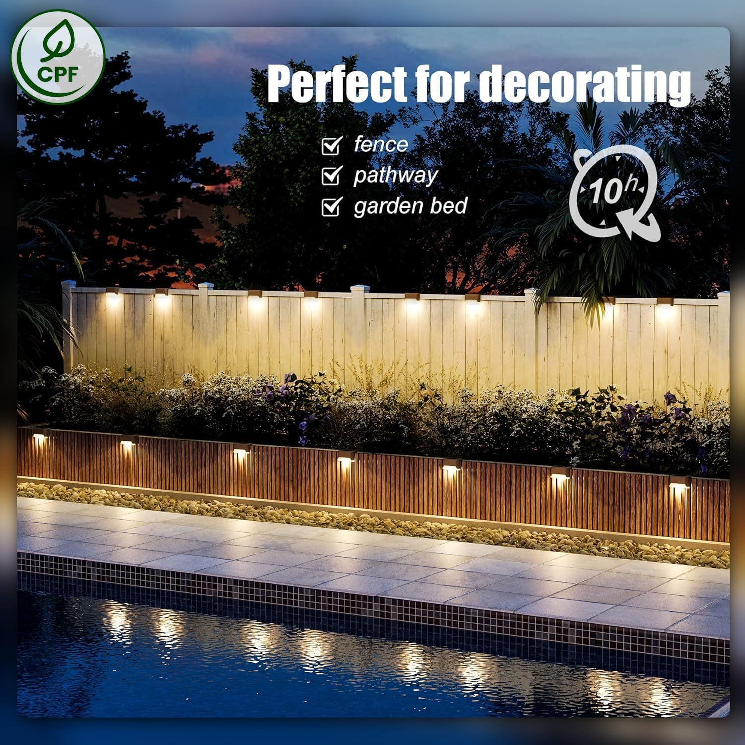 8-Pack Solar LED Deck & Step Lights