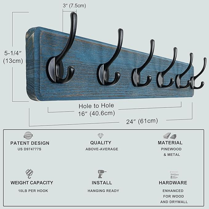 Dseap Coat Rack Wall: 24