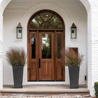LA JOLIE MUSE 30 Inch Tall Planters for Outdoor Plants, 2 Sets Concrete Grey, Tall Outdoor Planters, Modern Square Outdoor Planters, Tall Large Planters for Front Door, Patio and Deck
