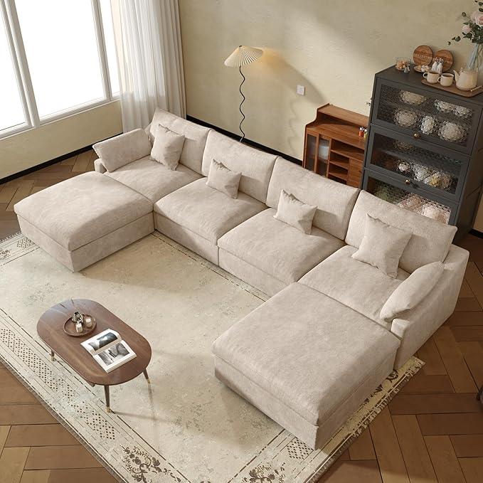 JACH U-Shaped Sectional Couches for Living Room, Cloud Sectional Couch with Deep Seat, 155.9