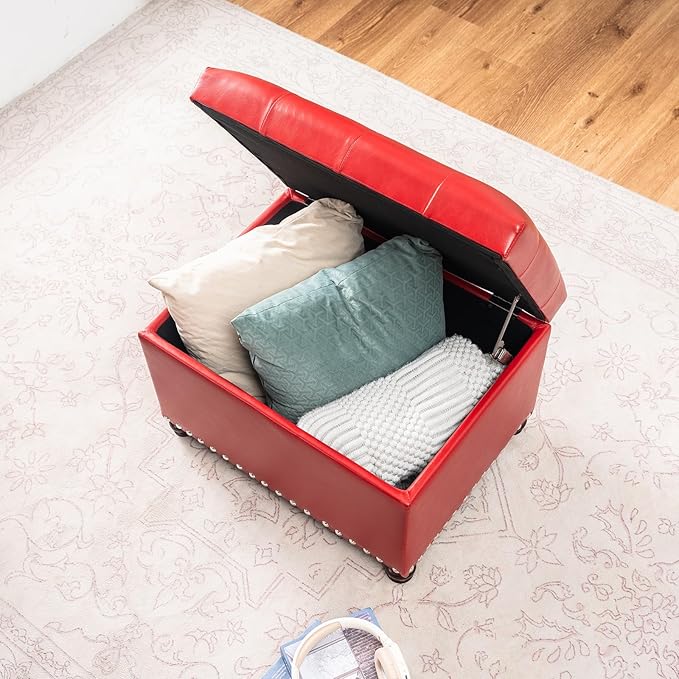 Joveco Leather Storage Ottoman, 24