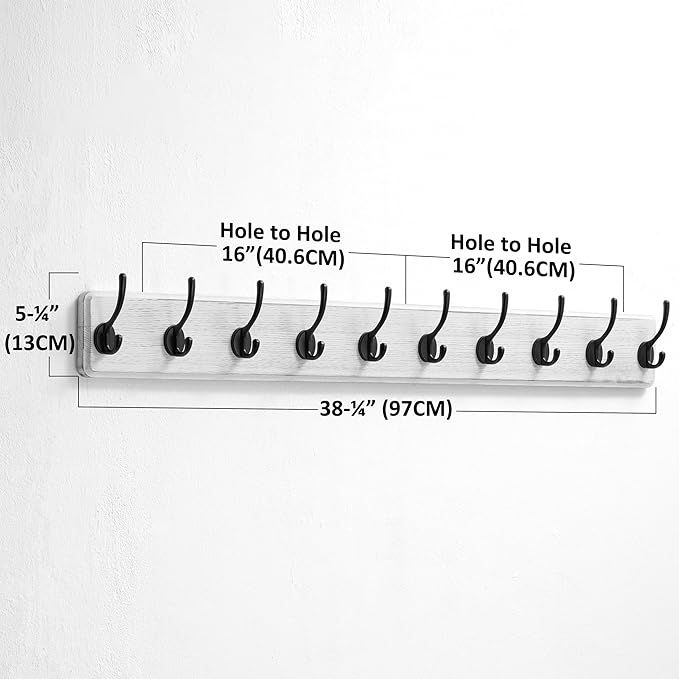 Dseap Coat Rack Wall Mount: 38-1/4