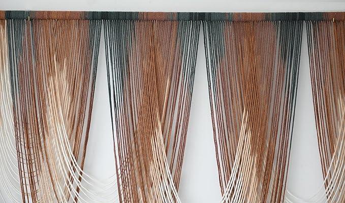IOWER Macrame Wall Hanging Brown Dip-Dyed Large Macrame Wall Decor For Living Room Boho Fiber Art for Office Decoration 57