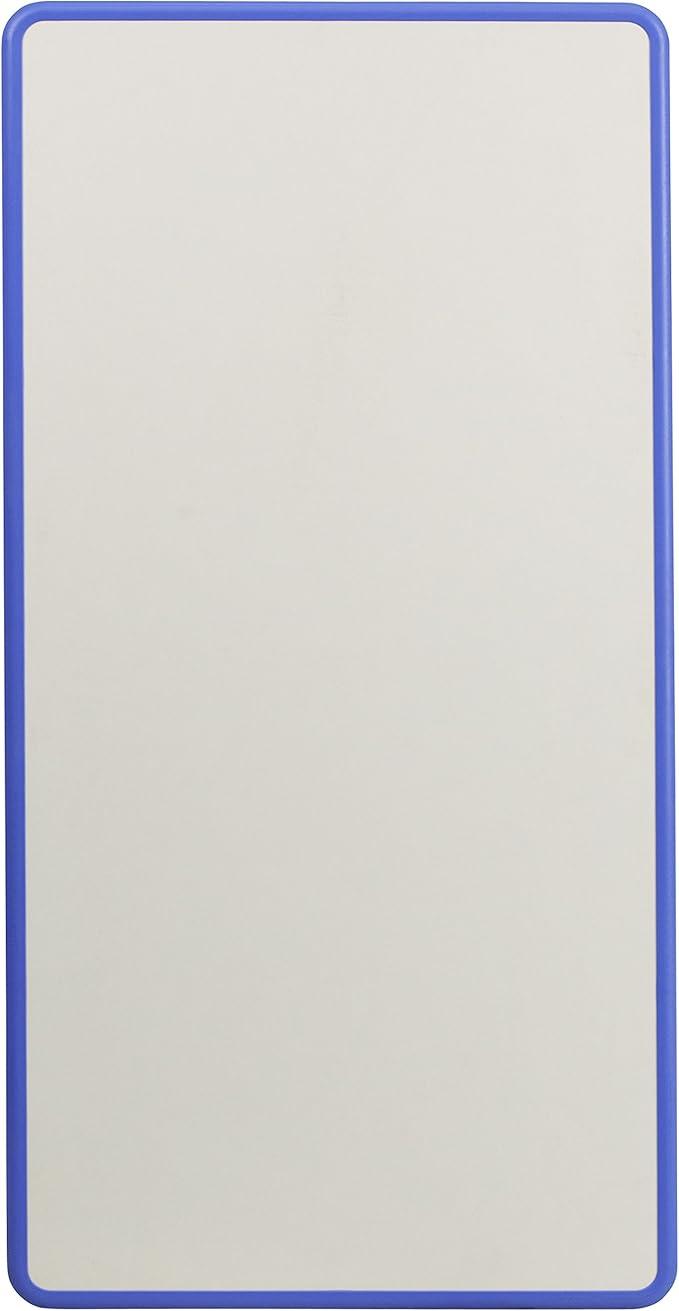 Flash Furniture Wren 23.625''W x 47.25''L Rectangular Blue Plastic Height Adjustable Activity Tables with Grey Tops, Set of 6
