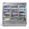 82-Inch Commercial Stainless Steel Upright Display 3 Section Merchandiser Refrigerator (SAK15724)