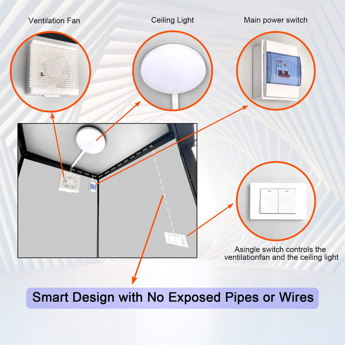82-Inch Two-Person Portable Outdoor Toilet Cabin With Light, Sink And Fan (SAK50123)