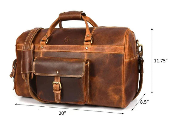 Souris Leather Travel Bag - Caramel Brown - Gifts for You 'n Me