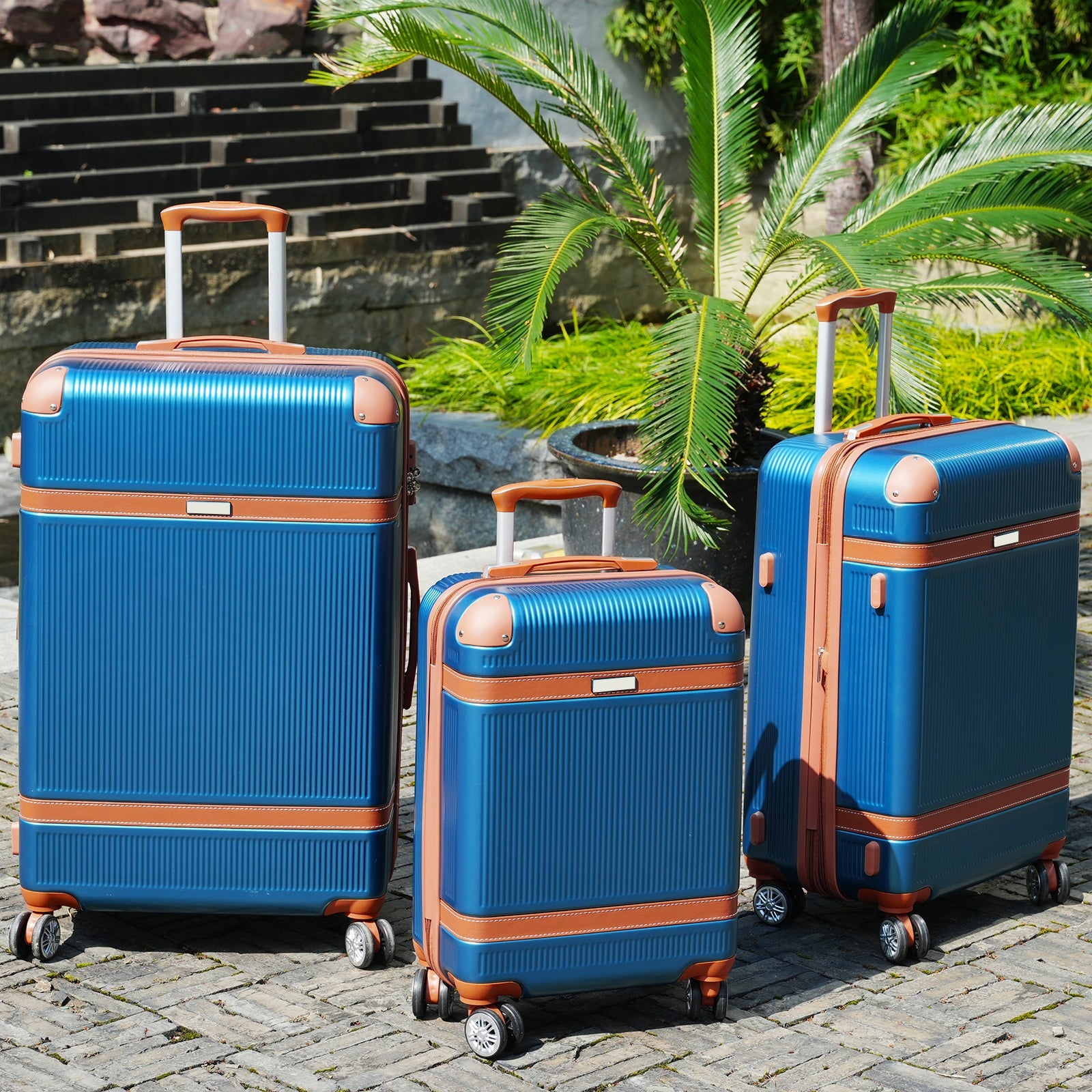 Hardshell Luggage Sets 3 Piece double spinner 8 wheels Suitcase with TSA Lock Lightweight 20''24''28''