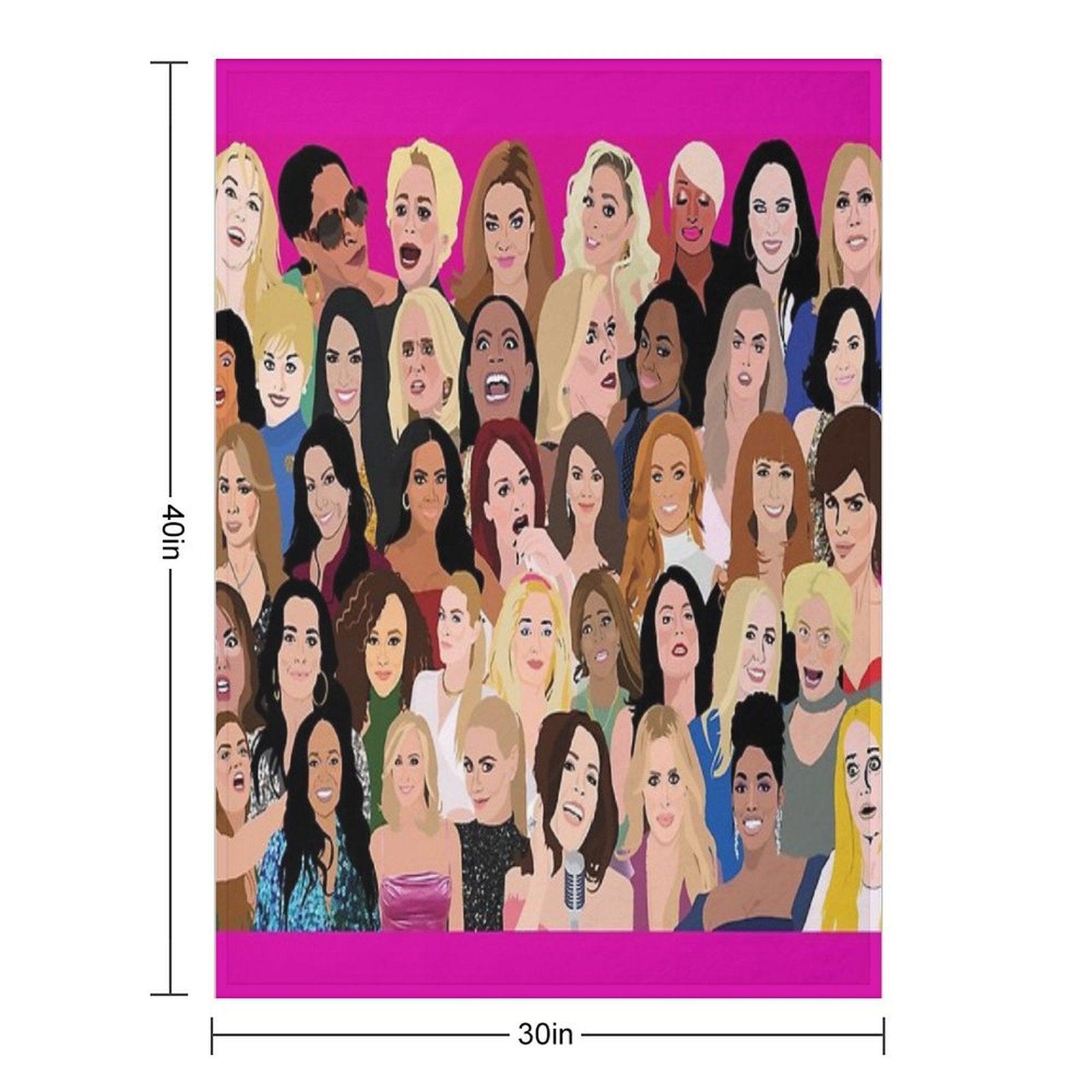 Real Housewives Montage (RHONY, RHOBH, RHOA, RHONJ, RHOP, RHOC, RHOSLC, RHOD, VPR) Throw Blanket
