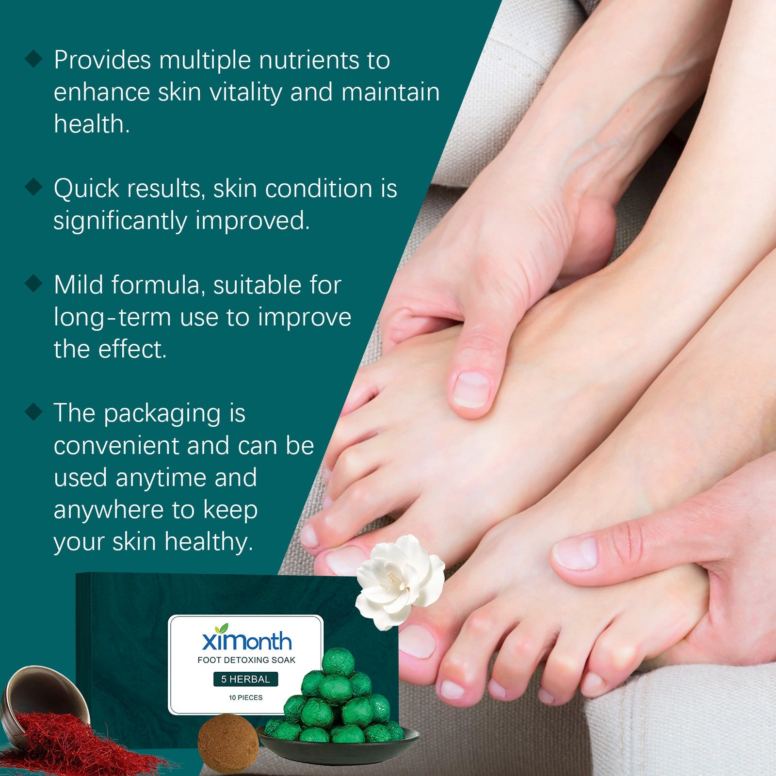 Herbal Foot Bath Ball Contains Herbal Ingredients To Soothe Leg Discomfort And Moisturize Skin Foot Care