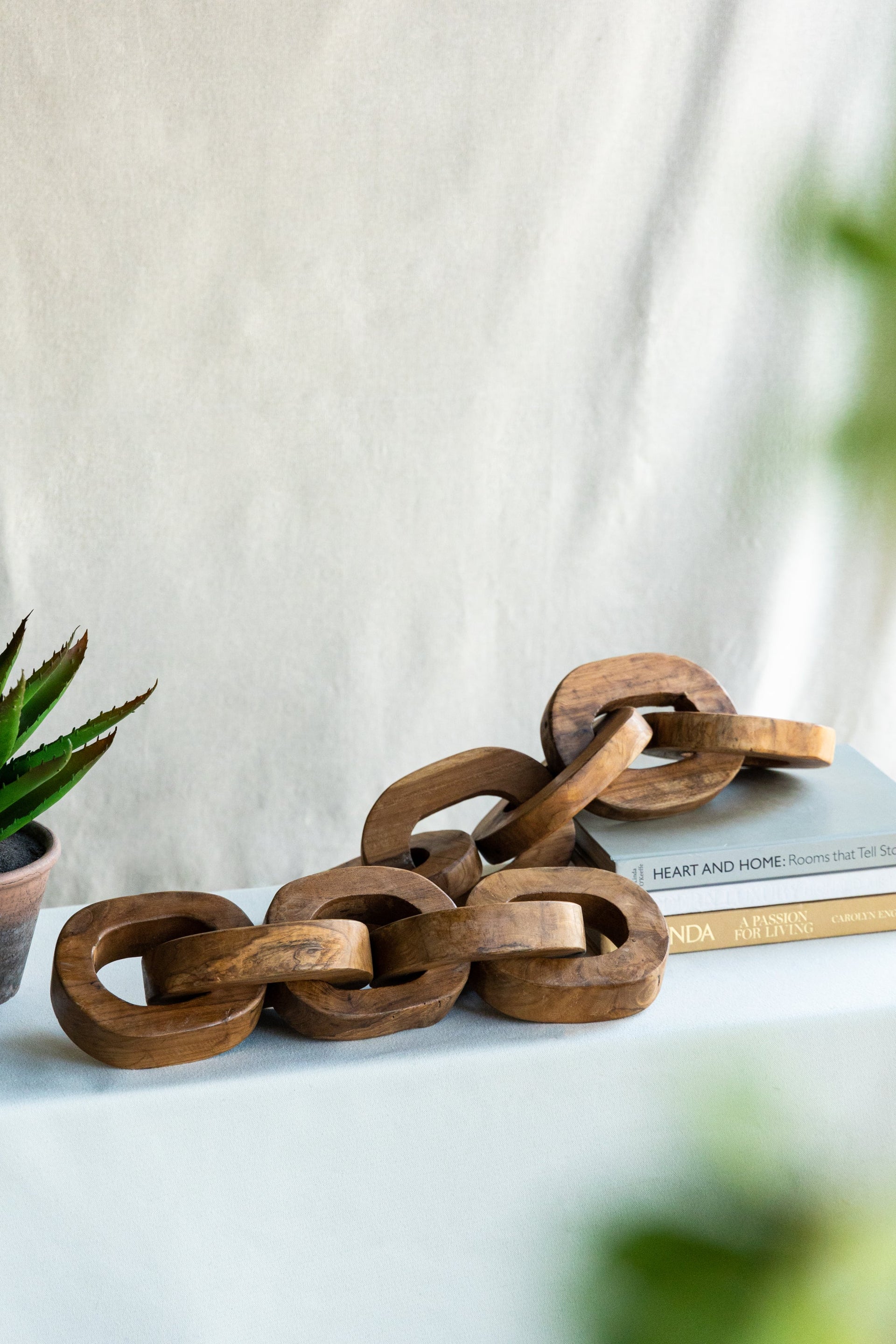 S/2 1.6x5.1x19.7' Decorative Teak Chain Decor