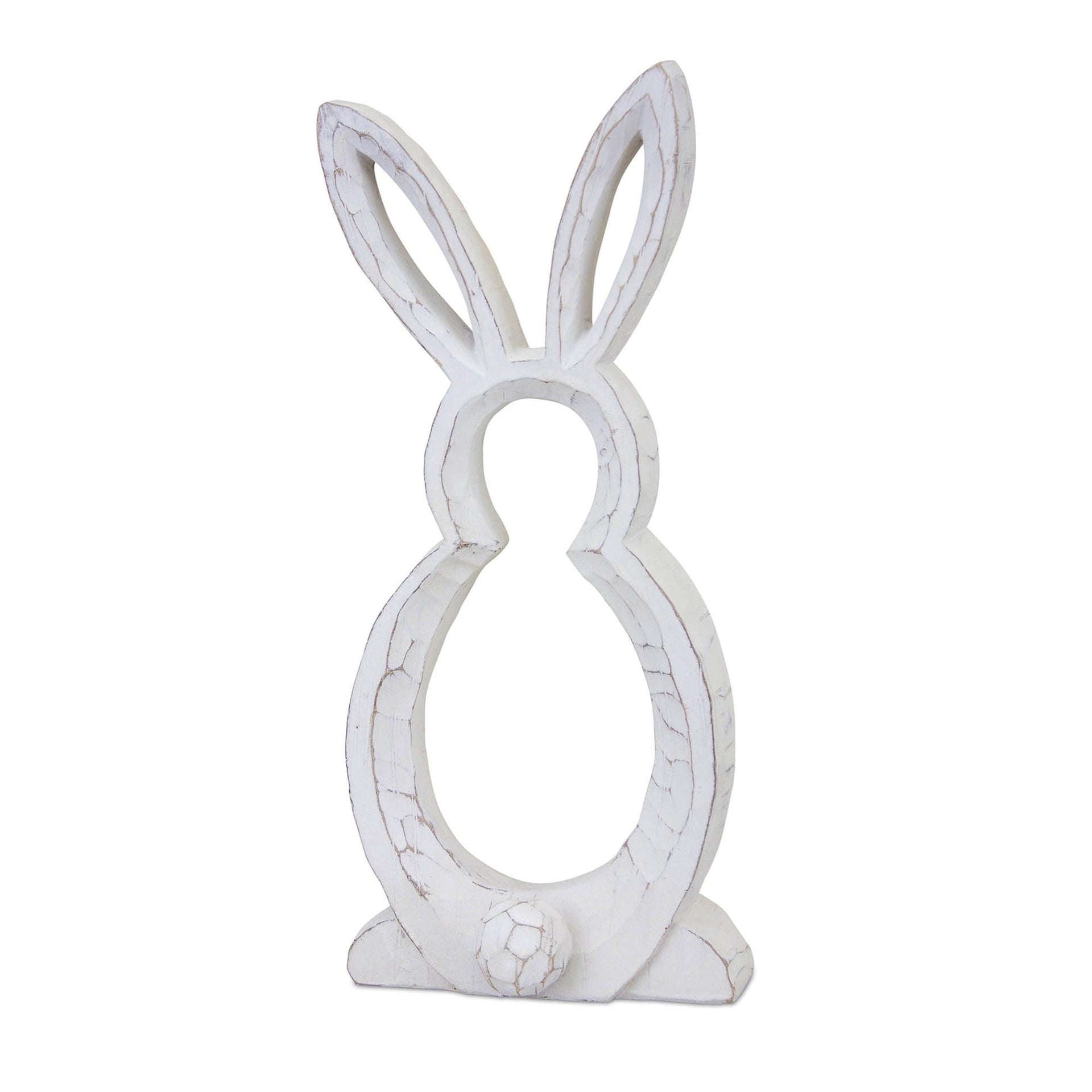 Set of 2 Carved Resin Stone Bunny Silhouettes