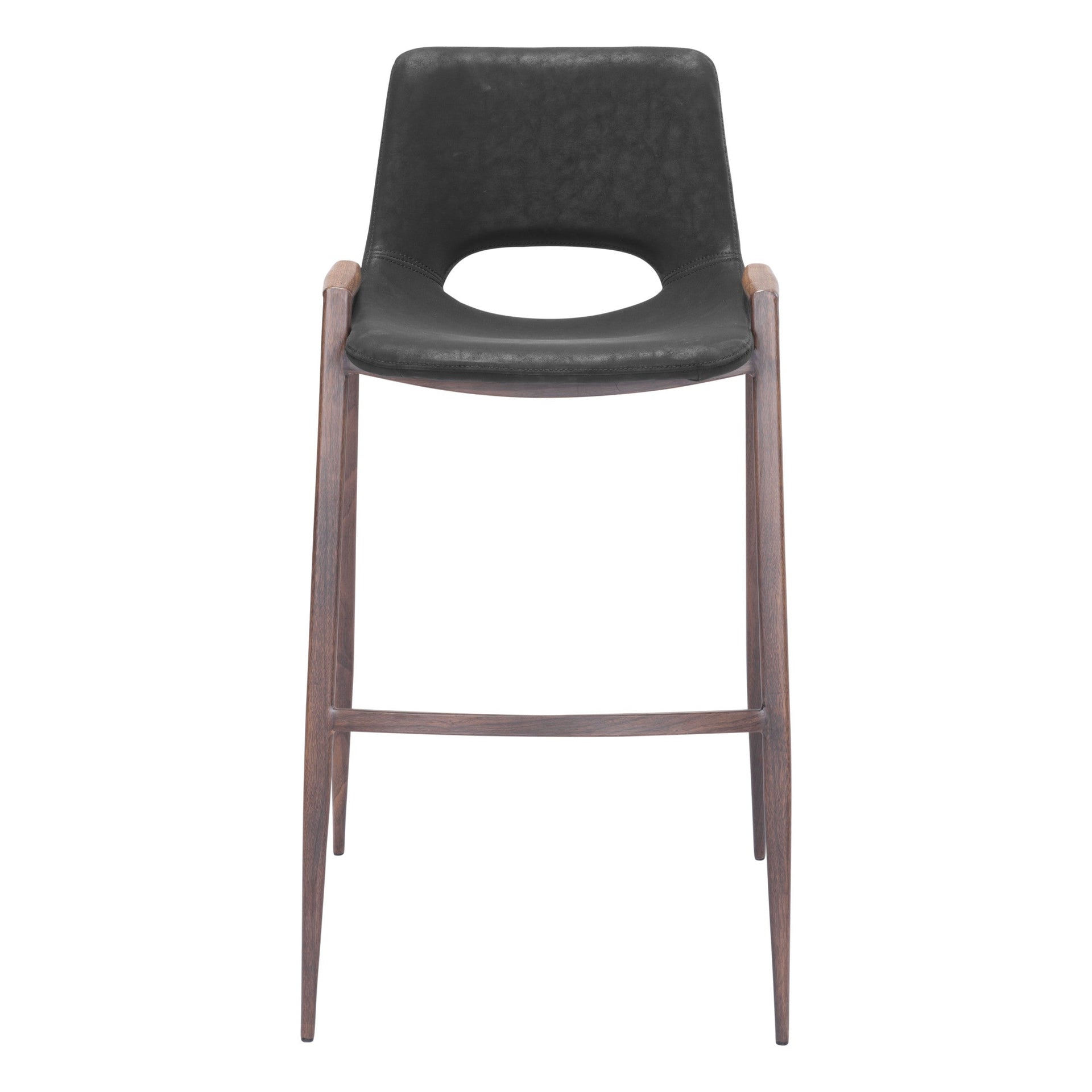 Desi Barstool (Set of 2) Black & Walnut