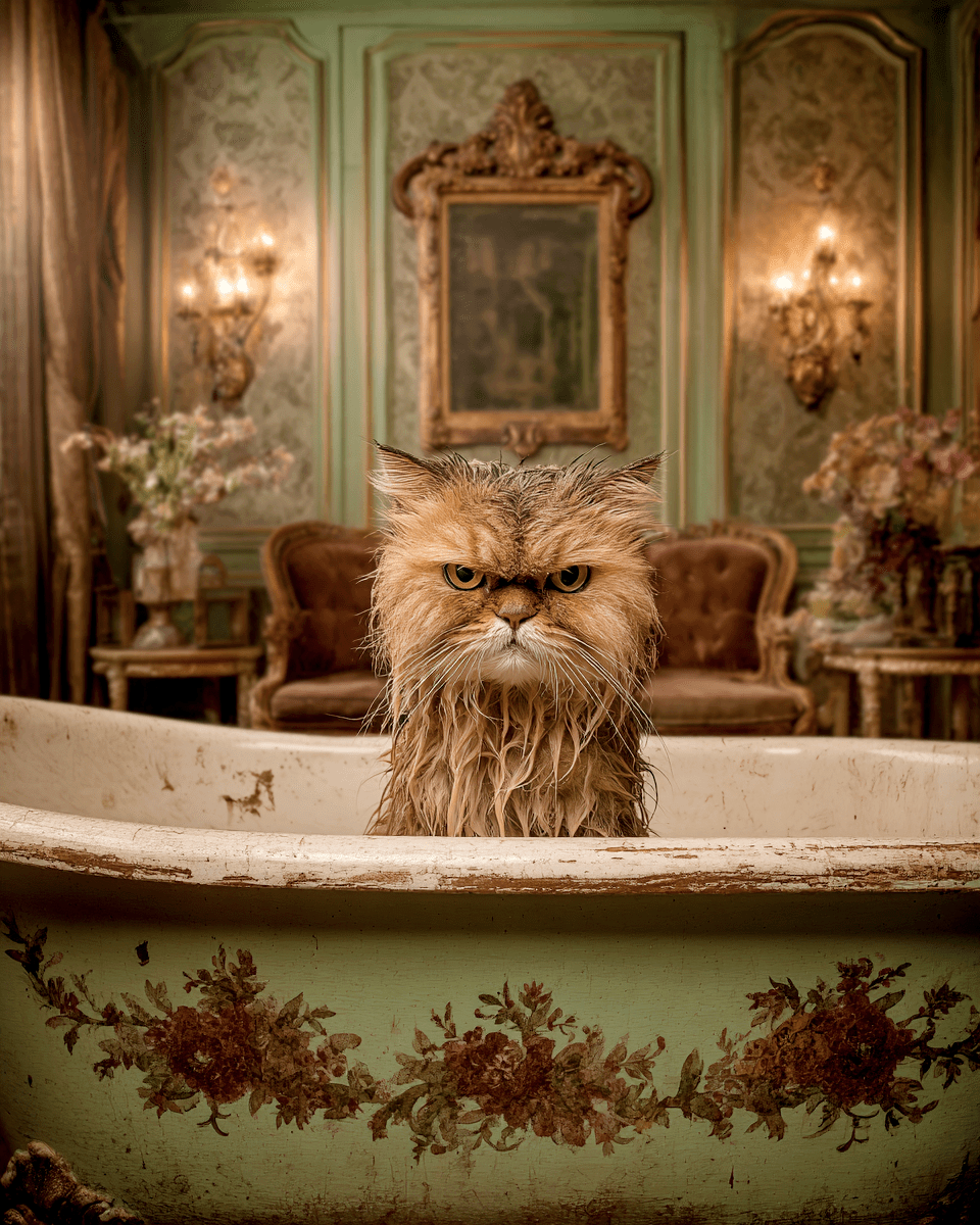 Grumpy Cat Art Print – 8x10 Bathroom Wall Art | Funny Cat Poster, Rustic Home Decor