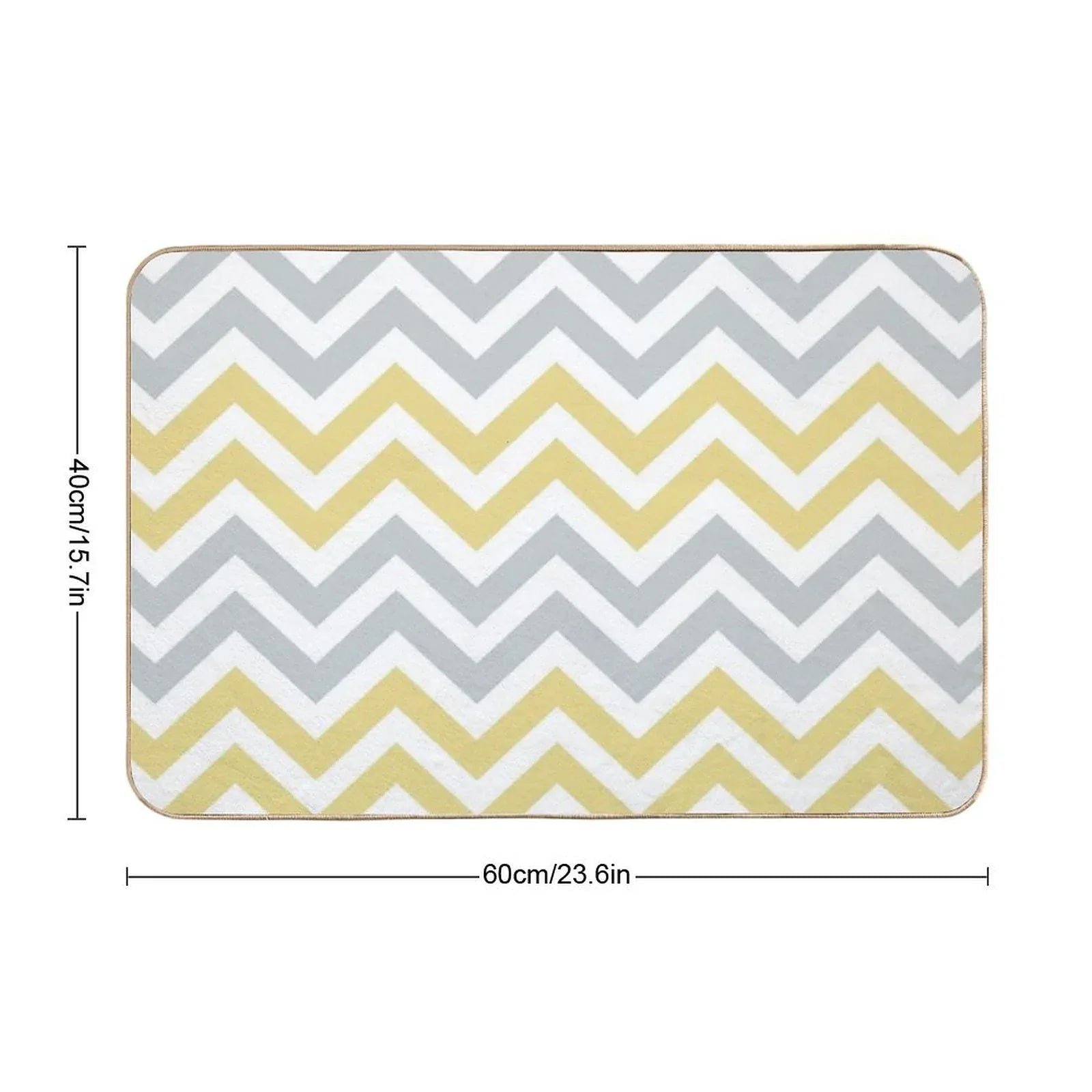 Trendy Yellow And Gray Chevron Bath Mat