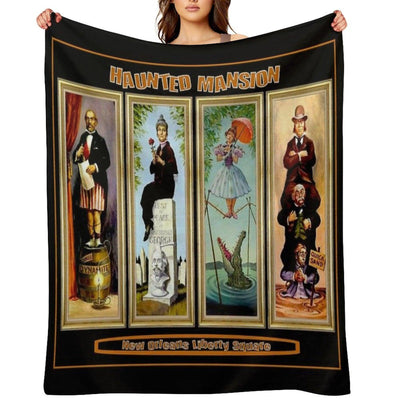 HAUNTED MANSION  Vintage New Orleans Liberty Square Prints. Throw Blanket