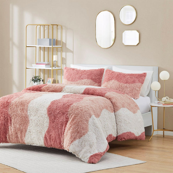 Cassie Ombre Shaggy Faux Fur Comforter Set - Gifts for You 'n Me