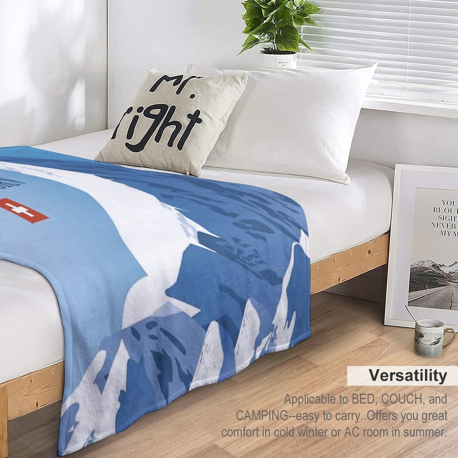 Matterhorn,Zermatt,Switzerland,Ski Poster Sustainable Throw Blanket