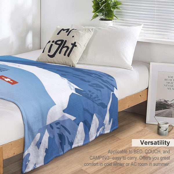 Matterhorn,Zermatt,Switzerland,Ski Poster Sustainable Throw Blanket