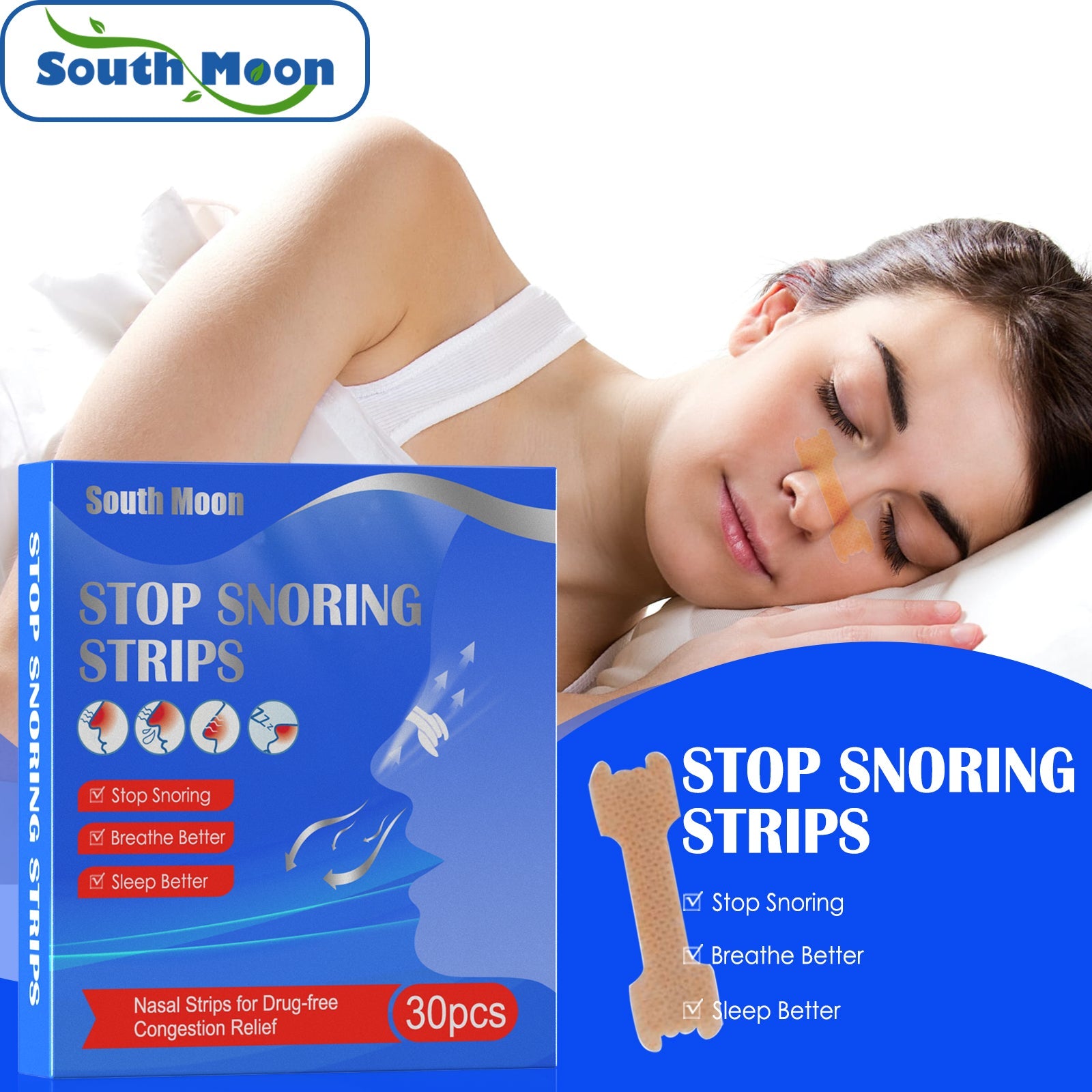 Relieves Nasal Obstruction Nasal Dilation Discomfort Relieves Sleep Disorders Snoring Nose Ventilation Patch