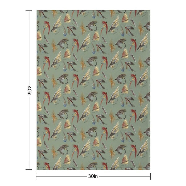 Fly Fishing with Hand Tied Flies! Multi-functional Throw Blanket