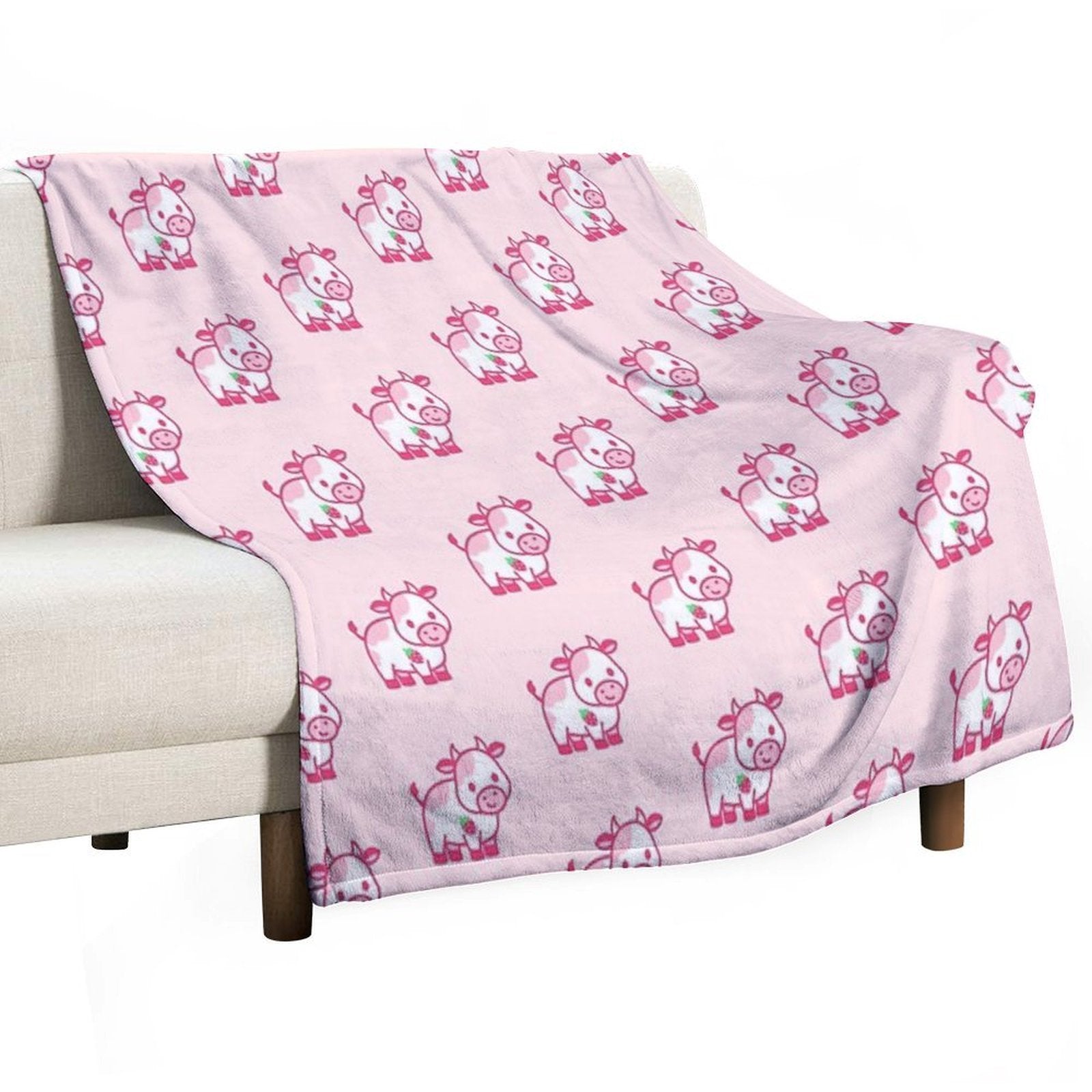 Strawberry Cow All-season Throw Blanket