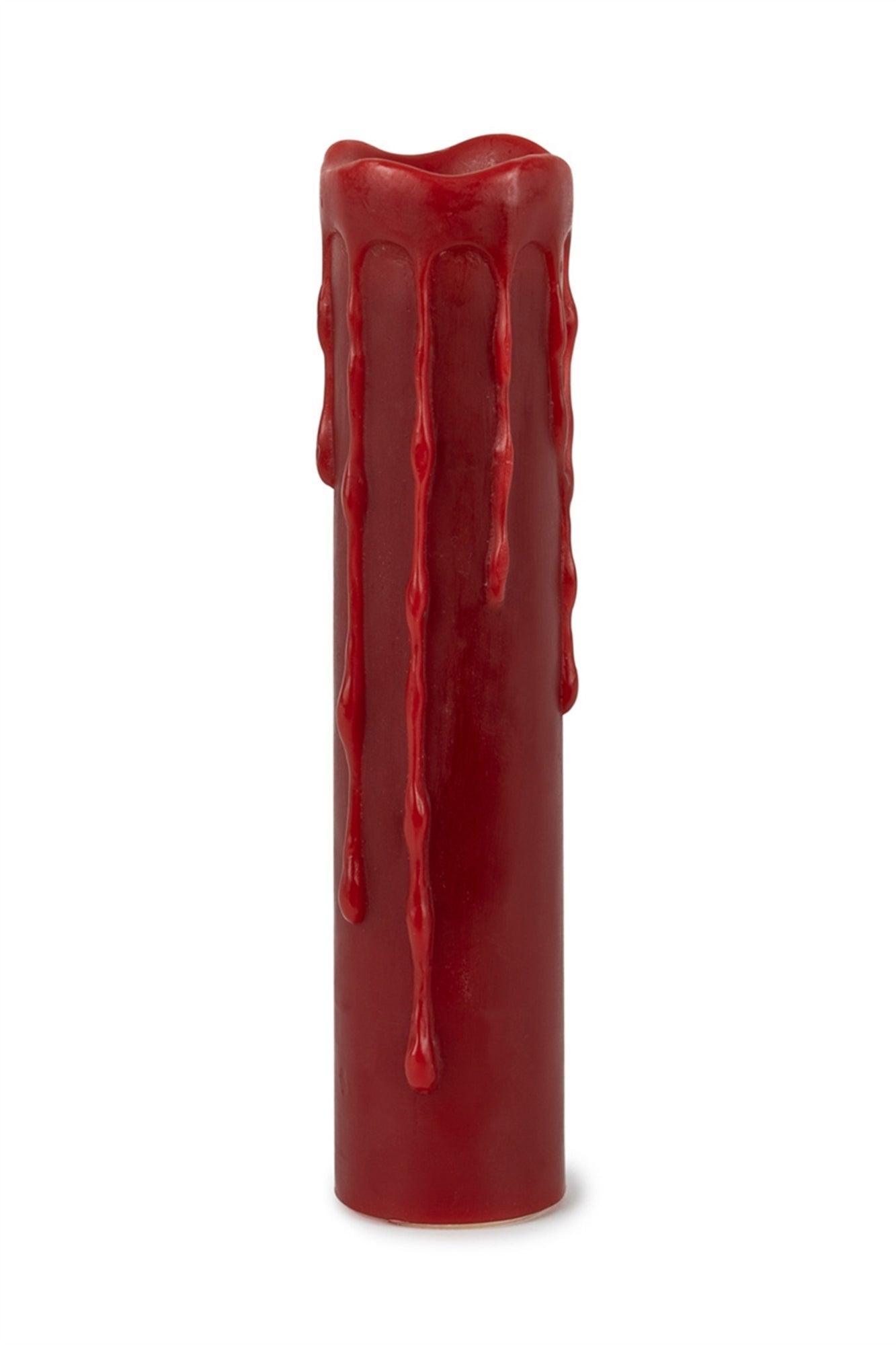 Set of 2 Red LED Drip Wax Candles with Remote