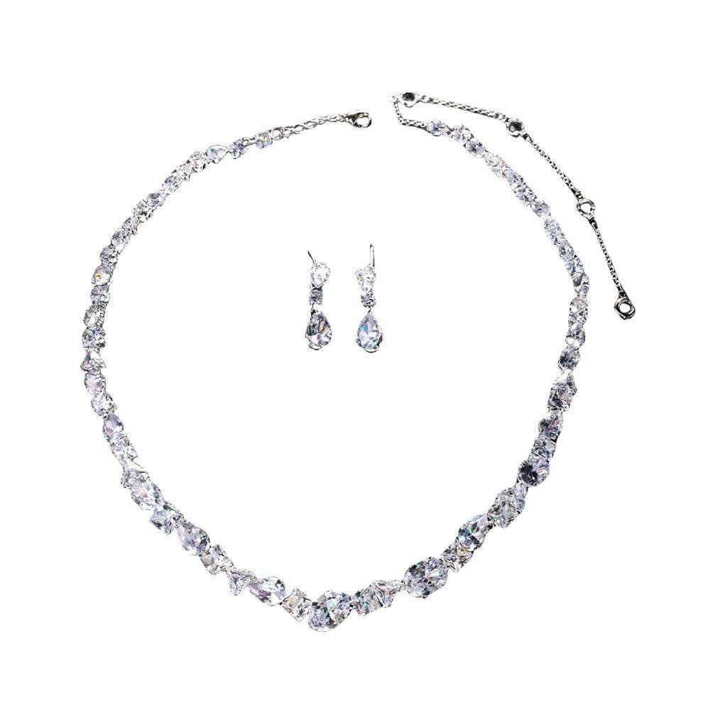 Simple necklace earring set bride's wedding jewelry set fashionable and versatile accessories