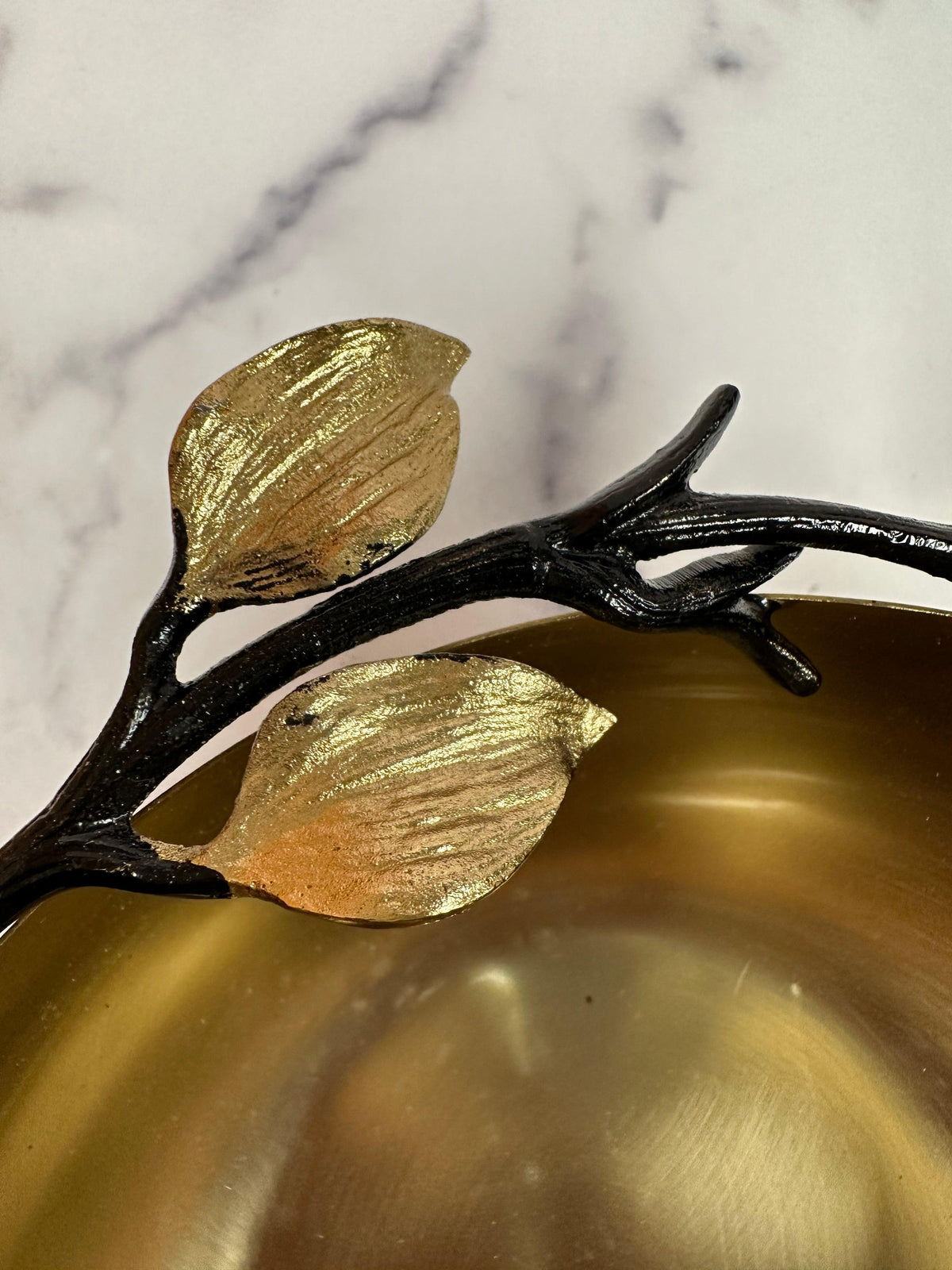 Deep Serving Bowl – Small Stainless Steel Bowl With Orchid Design Accent