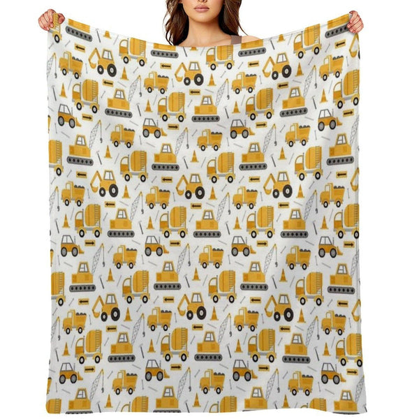 Construction Trucks Throw Blanket