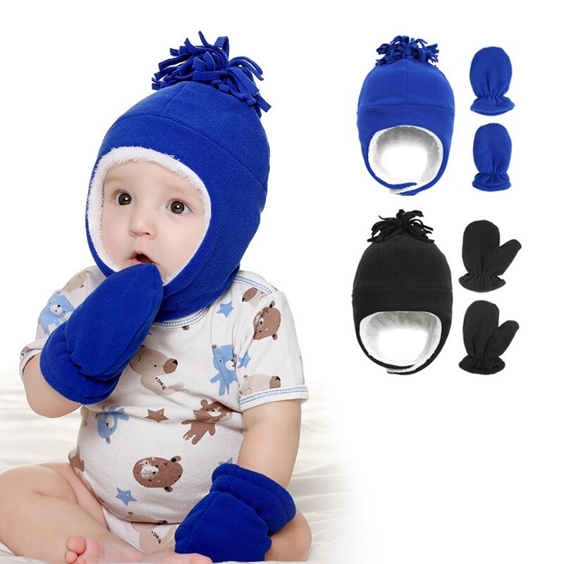 Hat Baby Boy Gloves Set Beanie Newborn Photography Accessories Children's Cap With Ears
