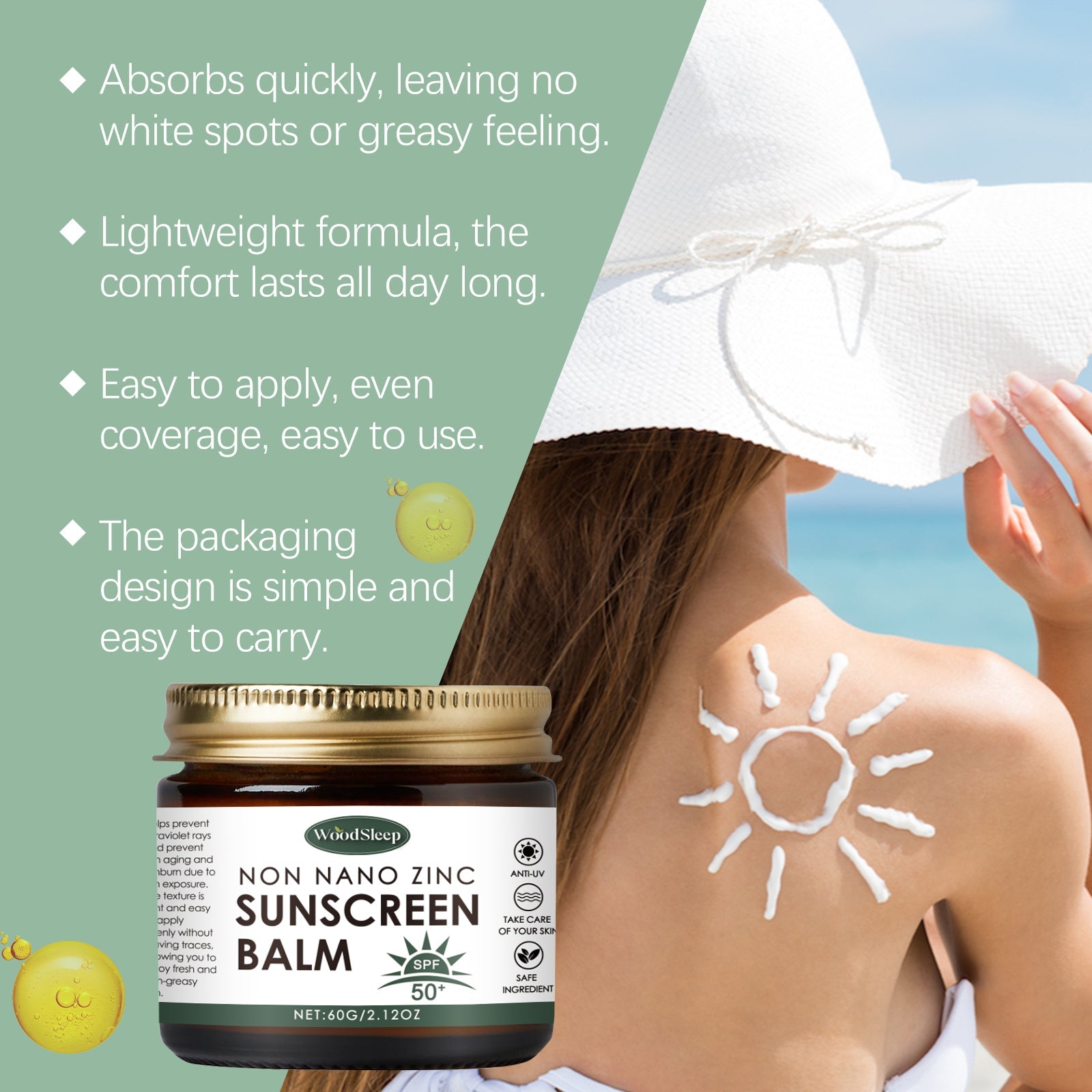 Protective Cream Resist Uv Rays In Summer, Fast Film Formation, Anti-Sweat, Refreshing And Non-Greasy Whitening Skin