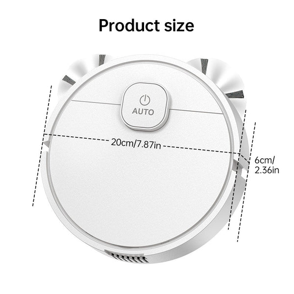 **3-in-1 Sweeping Robot: USB Charging, 1000Pa Suction, Auto-Clean for Pet Hair, Carpets & Floors**