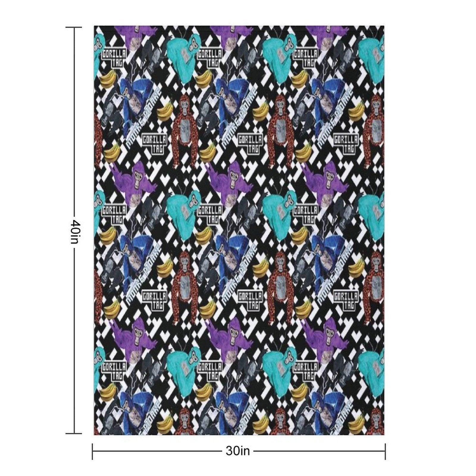 Gorilla Tag VR Gamer Merch Pixel Monke Throw Blanket