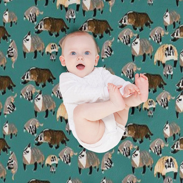 American Badger Running Travel-friendly Throw Blanket