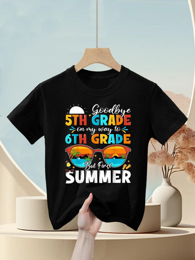 Goodbye 5th Grade Graduation To 6th Grade Hello Summer Kids Kids T-Shirt