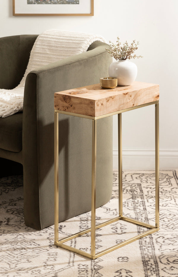 Karlsen Wood and Metal Slim Side Table