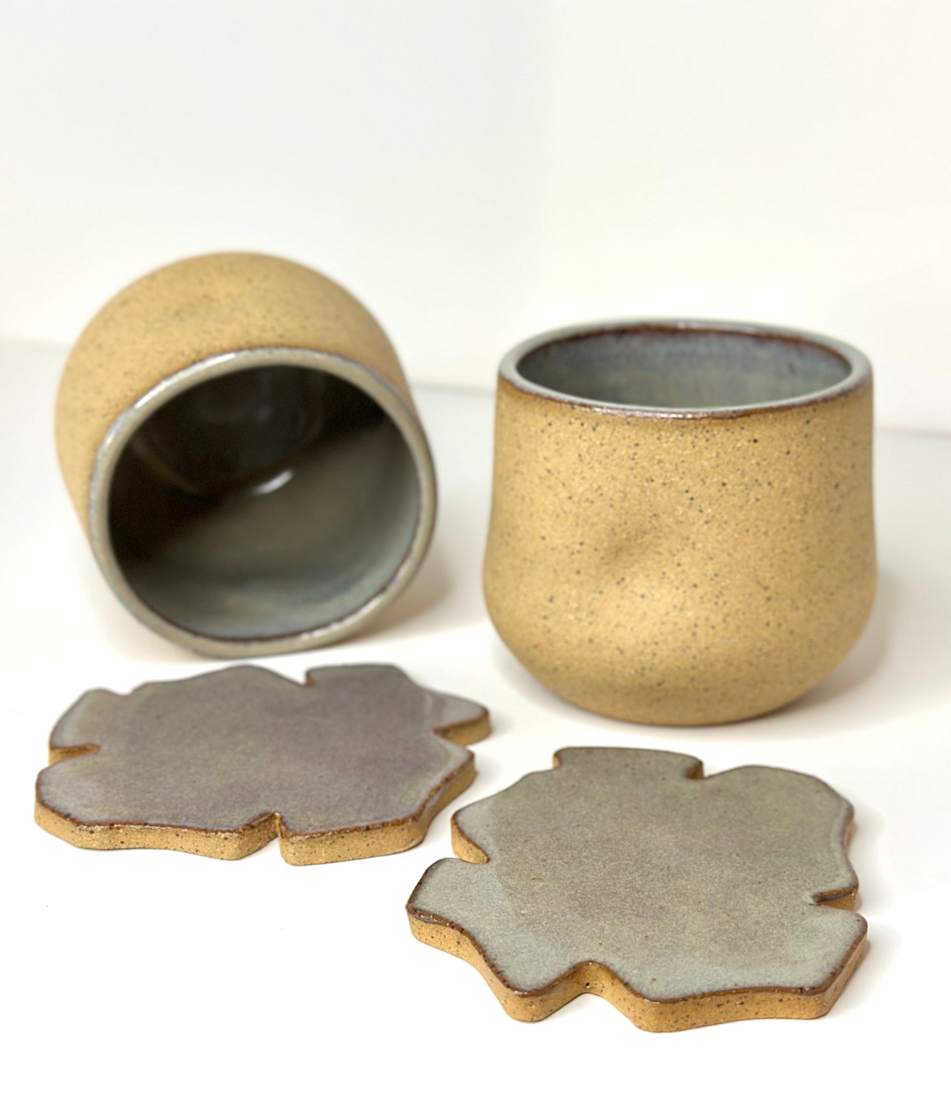 MUSHROOM CUPS SET (2 cups + 2 Flower coasters)