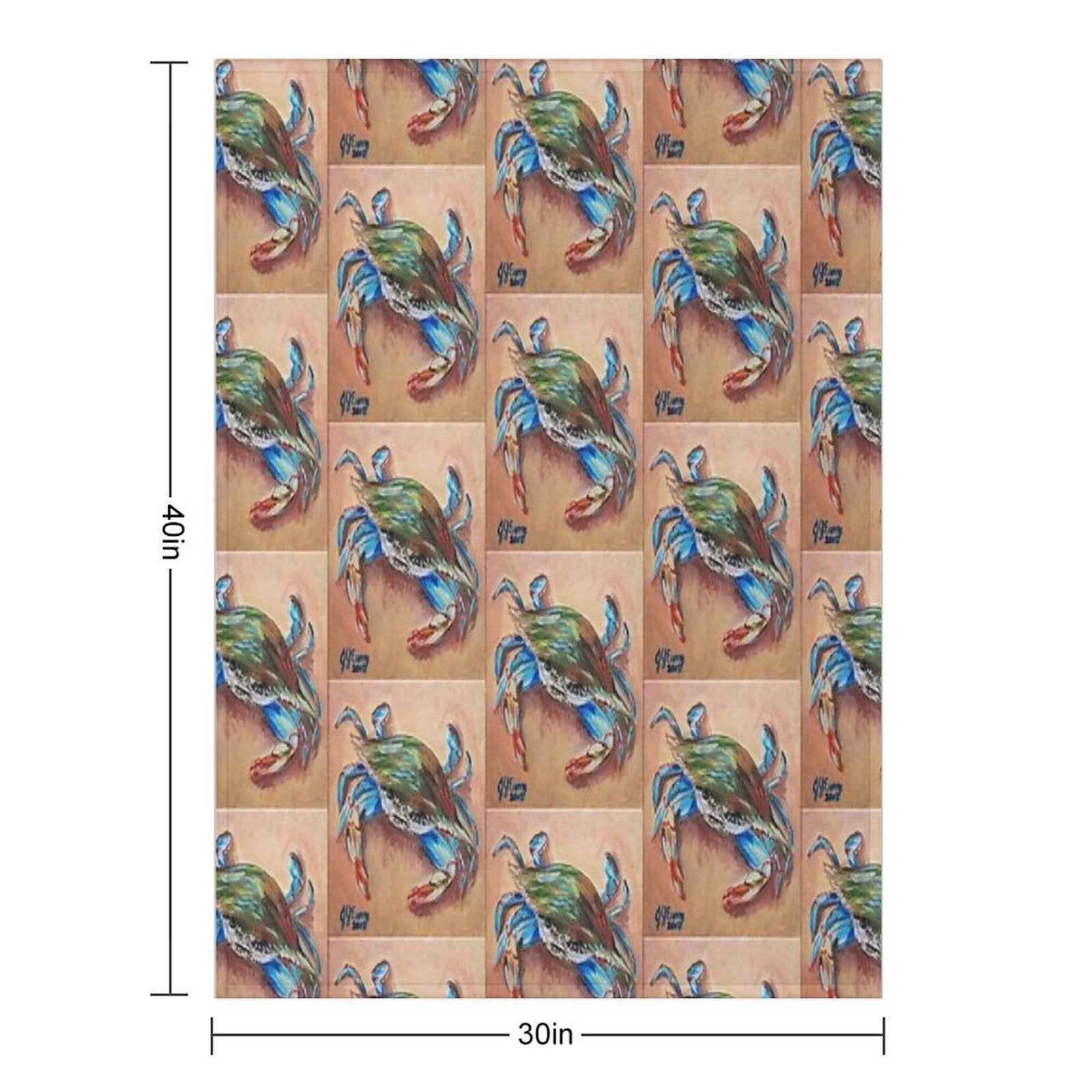 Blue Crab Easy Care Throw Blanket
